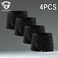 EAGLADE 4PCS Boxer Brief for Mens Underwear Man Stretchable Breathable 918 in Black H08