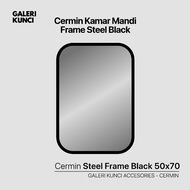 Black Steel Frame Square Mirror Size 50cm x 70cm KC7132