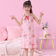 Flash Sale Baby Clothes KT Teen's Sleeveless Sling Sleepwear Breathable Poly-cotton Girl's Home wear