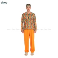 Ready Stock Halloween Costume 80s Retro Disco Costume Bar Masquerade cos Costume Hippie Stage Perfor