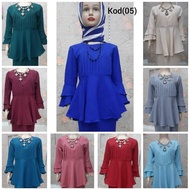 Baju Kurung Puplum Como Crepe  Harga Rm  49 Size.1 Sampai 12