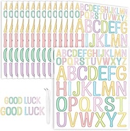 15 Sheets Vinyl Letter Stickers 1 Inch & 2 Inch, Colorful Capital Alphabet Stickers Letter Decals La