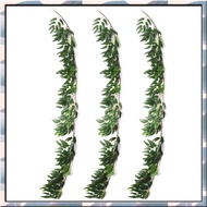 Budget 3 Pack (16.8Ft) Artificial Willow Leaves Vines Twigs- Fake Silk Hanging Willow Plant Greenery
