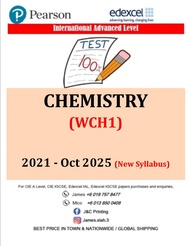 Edexcel A Level ( IAL) 2021 - Oct 2025 PAPERS CHEMISTRY (WCH1)UNIT 1-UNIT 6