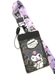 KUROMI  สายคล้องคอ สายคล้องบัตร ที่ใส่บัตร ซองใส่บัตร ที่ใส่บัตร พร้อมสายคล้องคอ ลาย KUROMI PPB  งาน