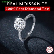 Real Moissanite Ring with GRA Certificate 1-4CT Round Cut Diamonds Ring S925 Sterling Silver Can Pas