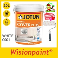 20L JOTUN ESSENCE COVER PLUS MATT - 0001 WHITE ( FREE 7" ROLLER SET )