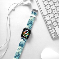 Apple Watch Series 1 , Series 2, Series 3 - Apple Watch 真皮手錶帶，適用於Apple Watch 及 Apple Watch Sport - Freshion 香港原創設計師品牌 - 藍色玫瑰花紋 cr3