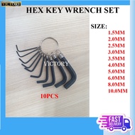 Allen key 10pcs Set High Quality Ellen KEY Multiple Size Repair Tool Kit Allen key L Allen Key Hex K