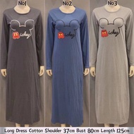 Muslimah Long Sleeve Long Dress Jubah Cotton