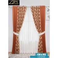 homecurtain - Iris + Hebe Mix Polyester Semi Blackout Ready Made Home Decor Hook Eyelet (170cm-220cm