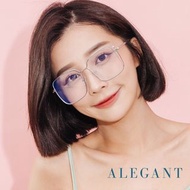 ALEGANT - 粼光金幾何圓弧修飾多邊設計金屬框UV400濾藍光眼鏡