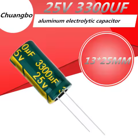 5pcs 25V3300UF 13*25 25V 3300UF Low ESR/Impedance high frequency aluminum electrolytic capacitor siz