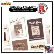 Farewell Gift🍫1Pcs Chocolate Card READY STOCK for Colleague Beryl's Resign Thank You Gift in Bulk C2