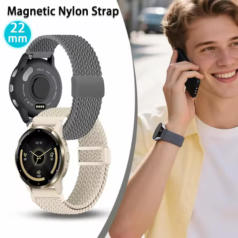22mm Nylon Band for Samsung Galaxy Watch 3 45mm/Garmin Venu 4 3 45mm/Forerunner 570/255/265/Amazfit 