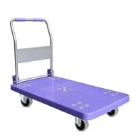 Heavy Duty PVC Platform Trolley 1100 x 600mm 500kg Load Folding Handle Industrial Cart 5” TPR Wheels