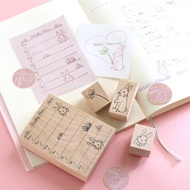 【可愛兔子印章組】附貼紙｜月曆｜週曆｜行程｜手帳｜便利貼｜手帳印章｜自然風格