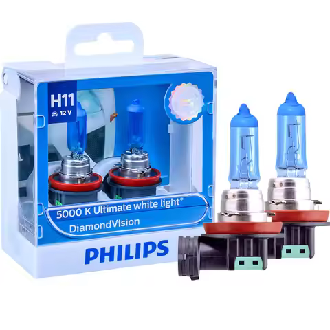 Philips H11 12V 55W Diamond Vision 5000K Super White Light Halogen Bulbs Auto Headlight Fog Lamps 12