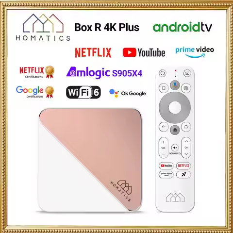 AndroidTV 14 ATV Netflix Google Certified HOMATICS Box R 4K Plus TV Box Amlogic S905X4 DTS Audio Dol
