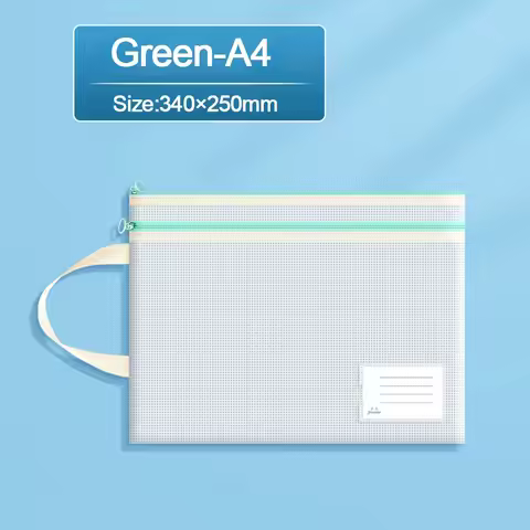 Portable A3/A4 Document Bag Transparent Waterproof Classification File Bag Zipper School Office Supp