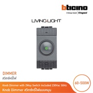 BTicino Knob Dimmer with 2Way Switch Included 230Vac 50Hz Resistive 60-500W Living Light  | L4402N