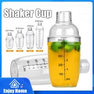Plastic Cocktail Shaker Drink Mixer Cup with Scales Milk Tea Fruit Drink Mixer Home Bar Shake Bottle