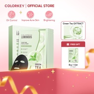 COLORKEY Luminous Green Tea Facial Sheet Masks (10 ea/1 Box) acne spot treatment  oil control gentle