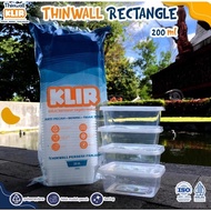 Thinwal Square 200, 250, 300 ML Thinwall Box Food Container contains 25 pcs