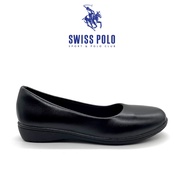 Swiss Polo Ladies PU Formal Shoes Black Round Toe / Office Shoes Ladies / Kasut Office Wanita Nurse 