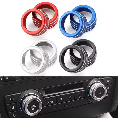 2Pcs Car Air Conditioning Knob Cover Interior Decoration For BMW 3 Series 2005-2013 E90 E91 E92 E93 