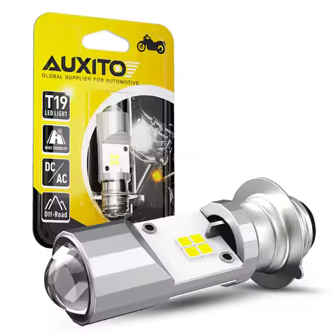 AUXITO P15D Projector LED Motorcycle Headlight Bulb 6500K White T19 LED Headlamps High Low Beam For 