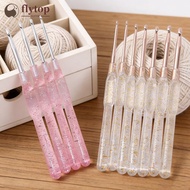 FLYTOP 7Pcs Aluminum Crochet Hooks Set Colorful Clear Handles 2.0-5.0mm Single Head DIY Knitting Nee