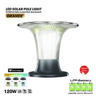 "ใหม่"ไฟหัวเสา SOLAR SHINING GRANDE 120 วัตต์ DAYLIGHT/COOL WHITE/WARM WHITE ตกแต่งสวน ติดหน้าบ้าน  