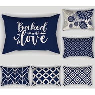 <COD>Blue Cushions covers Linen 50 x 70. 40 x 60.30 x 50.  Bedroom decor sofa pillow cases.Lumbar Cu