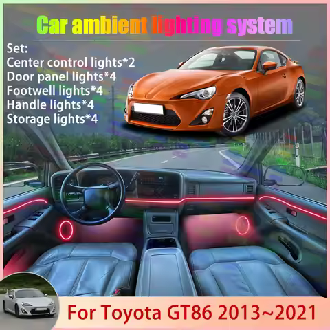 For Toyota GT86 ZN6 ZC6 MK1 2013~2021 Subaru BRZ 2/18 in 1 Car Atmosphere Light Lamp RGB Shade Ensem