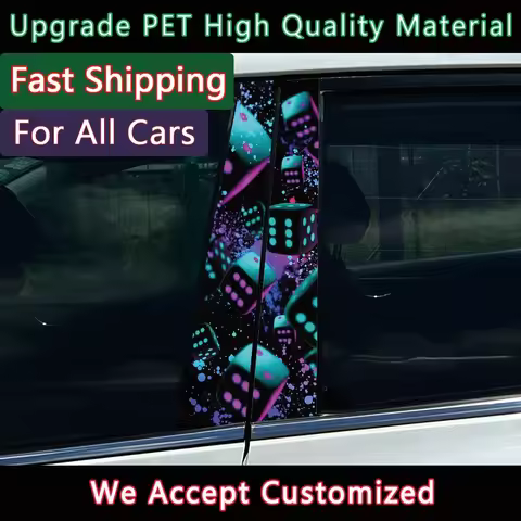 Game Over Dice Car B Pillar Waterproof Decal Car Modification Styling Sticker For BMW E46 E90 E91 E6