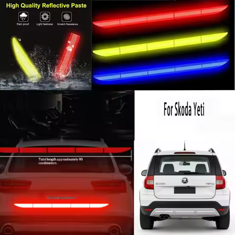For Skoda Yeti 1pcs Reflective Warning Safety Tape-Car Trunk Anti-Collision