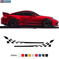 2 Pcs Racing Flag Style Car Door Side Stripes Stickers Decal For Porsche 911 997 991 992 GT3 RS Turb