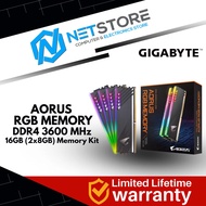 GIGABYTE AORUS RGB Memory 16GB (2x8GB) DDR4 3600MHz Ram with Demo Kit GP-AR36C18S8K2HU416RD