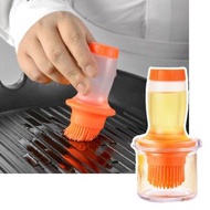 日本暢銷 - 按壓式矽膠油瓶刷 連保鮮蓋連底座 80ml (食品級｜控油｜蜜糖樽｜塗抹油掃｜醬油擦｜調味料｜燒烤｜BBQ｜煎炒｜甜品｜糕點｜烘焙｜平底鍋｜西廚｜廚房｜果醬｜儲存) 調味料容器