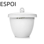 ESPOI Ceramic Crucible, 50ml Capacity Smooth Surface Lab Porcelain Crucible,  With Lid White School 