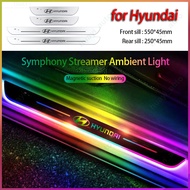 【Dynamic Upgrade】Hyundai Symphony Welcome Light Car Door Sill Plate Anti-scratch Car Decoration Accessories for Hb20 Tucson I30 Avante Palisade Creta Accent Santa Fe I10 Kona