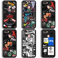 Case OPPO A7 A71 A72 A73 A74 A75 A76 Phone Case Trendy Creativity Brand and tag Straight Edge Shockproof Soft Silicone Cover