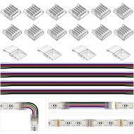 BTF-LIGHTING SMD 5 Pin 12mm 0.47in Width Transparent Connector Kit, 4xGapless Solderless 8pcs Corner