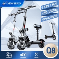 〖รับประกัน1ปีในท้องถิ่น〗MONSPRIN- Q8 สกูตเตอร์ ไฟฟ้า พับได้ สกู๊ตเตอร์ 500W/1000w ความเร็วสูงสุด 55K