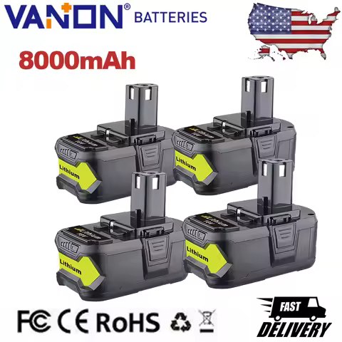 VANON 1/2/4Pcs 8.0Ah P108 Replace for Ryobi 18V Cordless Tool Suit for 18Volt P109 P102 P104 P105Hig