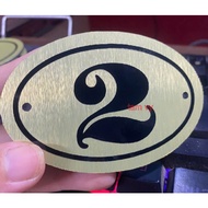 Room number plate for motels, hotels, hotels, Scratched Bronze color, Black numbers