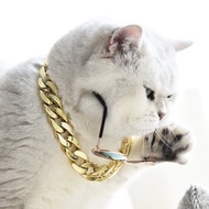Buzz Gold Chain - Dog Cat Gangster Chain Necklace - Punk Style Necklace For Pet Accessories - Hip Ho