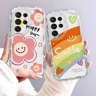 For samsung S22 ULTRA 5G S23 ULTRA 5G S24 ULTRA 5G Cartoon smiley face transparent phone case fully 