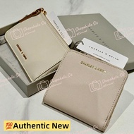 新加坡限定小CK全新正品Keely子母釦摺疊短夾-燕麥色 New Tag & Box | 🇸🇬Charles & Keith Top Zip Short Folded Small Wallet Oat